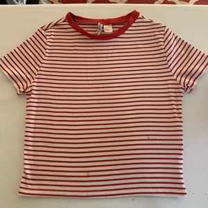 H&M red striped t shirt